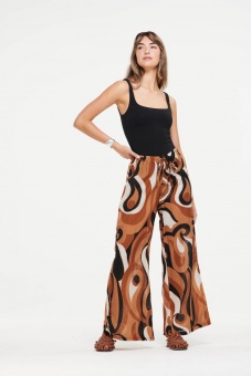 One Season Panama Tan Palazzo Pant 